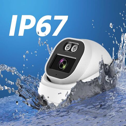 RUSFEIDA 5MP POE IP Camera, Outdoor Security Camera with Mic/Audio, Dome Surveillance Camera, 100ft Color Night Vision, IP67 Waterproof, 24/7 Recording in Saudi Arabia