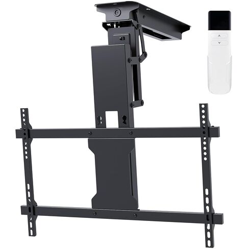 Claiks Ceiling TV Mount-شريحة أزياء كهربائية مزودة بمحركات مع التحكم عن بُعد ، شاشات مسطحة ومنحنية من 32 إلى 70 بوصة ، Max Vesa 600x400mm ، متوافقة مع الأسطح المسطحة والأسود. in Kuwait