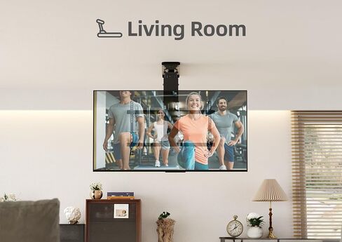 Claiks Ceiling TV Mount-شريحة أزياء كهربائية مزودة بمحركات مع التحكم عن بُعد ، شاشات مسطحة ومنحنية من 32 إلى 70 بوصة ، Max Vesa 600x400mm ، متوافقة مع الأسطح المسطحة والأسود. in Kuwait
