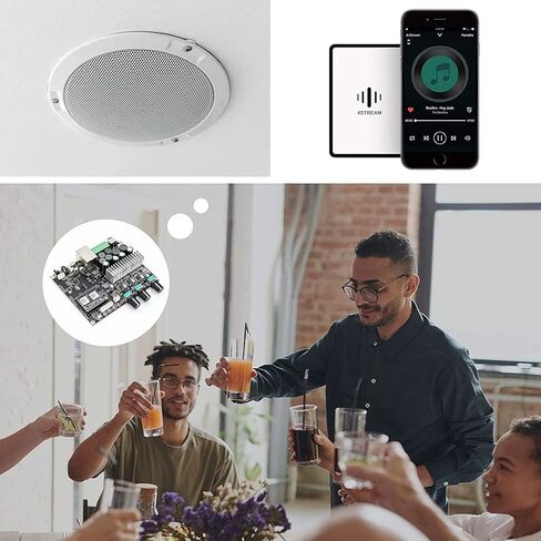 ARYLIC UP2stream 2.1 لوحة مضخم صوت مضخم الصوت ، WIFI و Bluetooth 5.0 50WX2 + 100W MultiRoom Sub Class D Amplifier Amplifier for DIY. in Kuwait