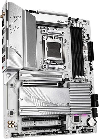 Gigabyte B650 Aorus Elite AX ICE (AM5/ LGA 1718/ AMD/ B650/ ATX/ 5 سنوات ضمان/ DDR5/ Triple M.2/ PCIE 5.0/ USB 3.2 Gen2x2 Type-C/ WiFi 6E/ 2.5GBE LAN/ SNOW WHITE/ EZ-Latch/ MOTHERCH in Saudi Arabia