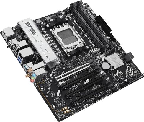 ASUS B650EM MAX Gaming WiFi AMD B650 mATX Motherboard, DDR5, PCIe 5.0 Ready, 3X M.2 Slots, WiFi6, 1Gb Ethernet, DisplayPort, HDMI, Rear USB 10Gbps Type-A & Type-C Ports, BIOS Flashback, Aura Sync in Saudi Arabia