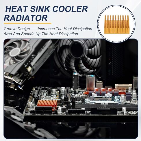 Patikil Heathink 40x40x20mm ، 6 pcs Aluminium Cooler Careatiator Call مع ملصق أزرق حراري للتشويش PI CPU Transistor FET IC مضخم طاقة ، أسود in Saudi Arabia
