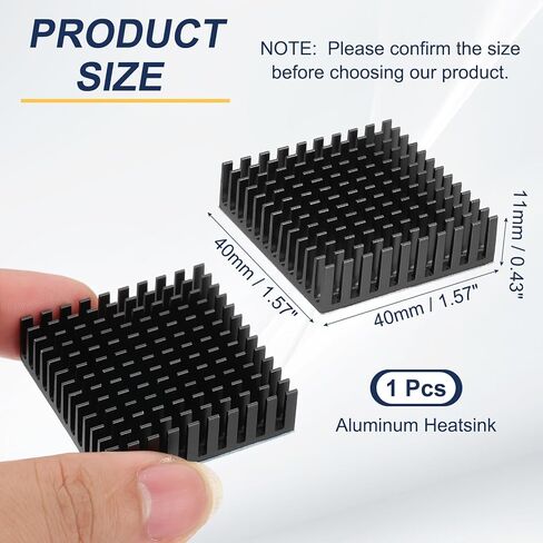 Patikil Heathink 40x40x20mm ، 6 pcs Aluminium Cooler Careatiator Call مع ملصق أزرق حراري للتشويش PI CPU Transistor FET IC مضخم طاقة ، أسود in Saudi Arabia