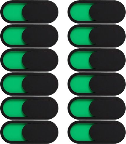 Acrylic Webcam Privacy Guard, Sliding Red/Green Status Light, 10 by 1.57 in (4 Cm), Twelve Piece Collection, Simple to Install, Fits Laptops, Pcs, Tablets, and Beyond in Saudi Arabia