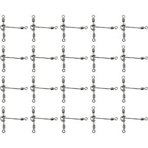 20pcs Heavy Duty 3 Way Fishing Swivels Luminous Triple T-Barrel Cross Line Swivels with Pear Beads for Saltwater Freshwater Tackle in Saudi Arabia
