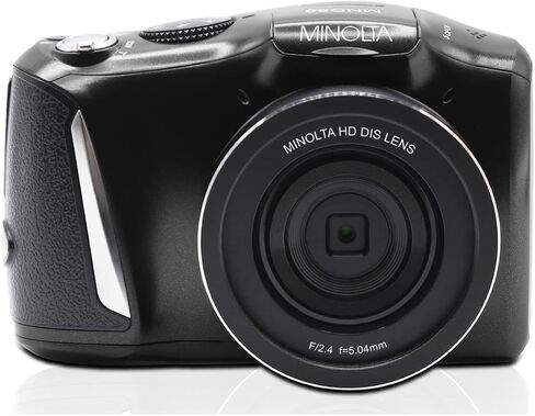 Minolta 48mp Digital Camera-4K Ultra HD Video ، 16x Digital Zoom ، 3.0 "شاشة LCD ، مضاد للانتشار ، الفاصل الزمني ، الكشف عن الوجه ، مرشحات الألوان ، أوضاع المشهد ، بطاقة 32 جيجابايت (أسود) (متجدد) in Saudi Arabia
