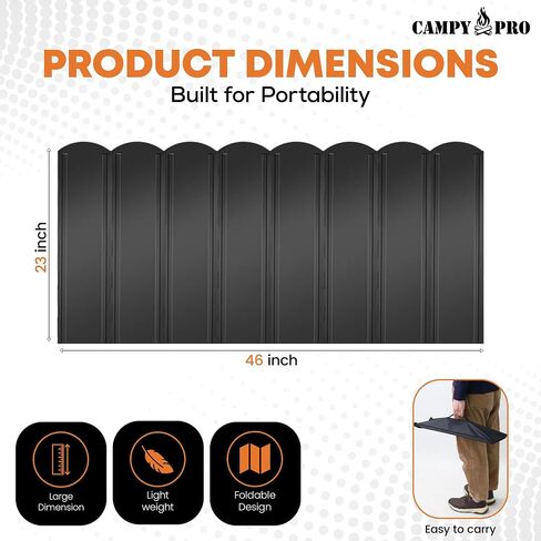 Silver Camping Stove Windscreen, Tall 8-Panel Foldable Wind Blocker with Stakes & Bag, 23.6inc (60cm) Portable Windshield for Campfire, Firepit, RV, Outdoor Cooking, Hiking, Picnic in Saudi Arabia
