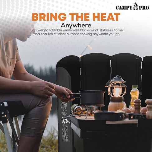Silver Camping Stove Windscreen, Tall 8-Panel Foldable Wind Blocker with Stakes & Bag, 23.6inc (60cm) Portable Windshield for Campfire, Firepit, RV, Outdoor Cooking, Hiking, Picnic in Saudi Arabia