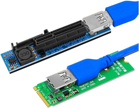 M.2 to PCI-E X4 Card Extension Port Adapter Riser Card Graphics Cards Connector PCIE Extender with 60cm USB3.0 Cable in Saudi Arabia