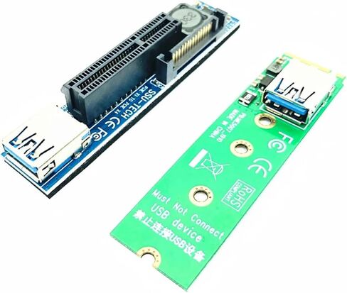 M.2 to PCI-E X4 Card Extension Port Adapter Riser Card Graphics Cards Connector PCIE Extender with 60cm USB3.0 Cable in Saudi Arabia