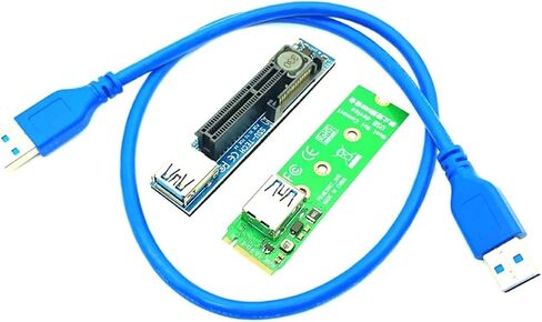 M.2 to PCI-E X4 Card Extension Port Adapter Riser Card Graphics Cards Connector PCIE Extender with 60cm USB3.0 Cable in Saudi Arabia