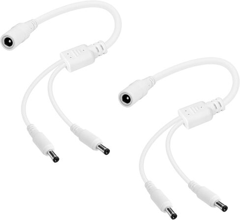 12V DC Power 1-in-2 Out Y-Adapter Splitter Cable 1.5 Feet (2-Pack), 5.5 mm x 2.1 mm DC 1 (Female) to 2 (Male) Y Splitter Supply Adapter Wire,2 Way Y-Cable for CCTV Security Camera, LED Strip, Router in Saudi Arabia