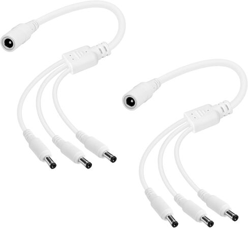 12V DC Power 1-in-2 Out Y-Adapter Splitter Cable 1.5 Feet (2-Pack), 5.5 mm x 2.1 mm DC 1 (Female) to 2 (Male) Y Splitter Supply Adapter Wire,2 Way Y-Cable for CCTV Security Camera, LED Strip, Router in Saudi Arabia