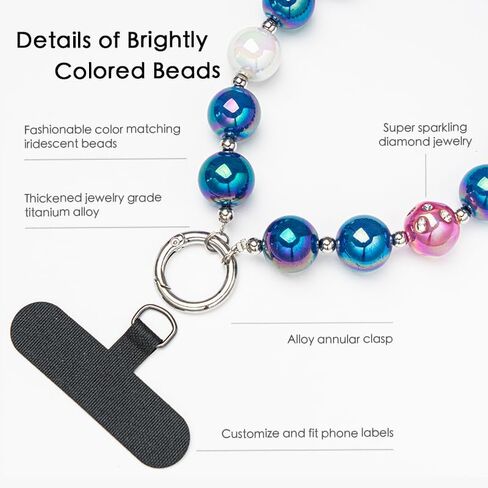 Cute Beaded Phone Wrist Strap for Women - Anti-Theft Hands-Free Lanyard with Jewelry Beads, Multi-Use Charm Bracelet for Phone Case/Camera/Purse/Keys in Saudi Arabia