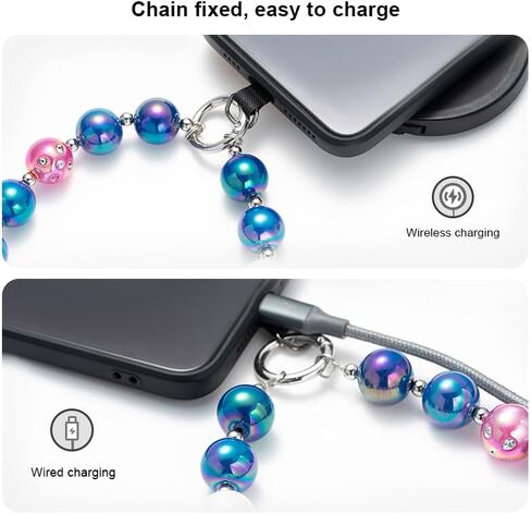 Cute Beaded Phone Wrist Strap for Women - Anti-Theft Hands-Free Lanyard with Jewelry Beads, Multi-Use Charm Bracelet for Phone Case/Camera/Purse/Keys in Saudi Arabia