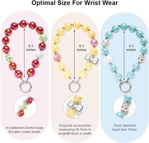 Cute Beaded Phone Wrist Strap for Women - Anti-Theft Hands-Free Lanyard with Jewelry Beads, Multi-Use Charm Bracelet for Phone Case/Camera/Purse/Keys in Saudi Arabia