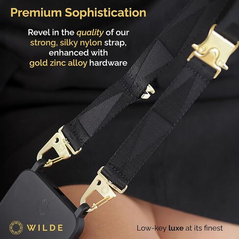 WILDE I PHONE 15 PRO MAX CASE مع STRAP - I Phone Lanyard with TPU CASE - قابل للتعديل I Phone Crossbody & Neck Strap مع CASE - Women & Men - Travel -Styland Black in Saudi Arabia