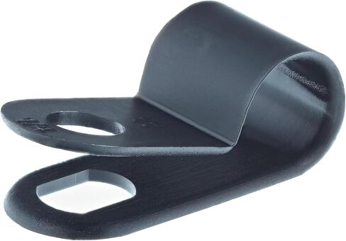 Secure 3/16 Inch Premium R Type UV Black Nylon Screw Mount Cable Clamp for Wire Management - 100 Pack in Kuwait