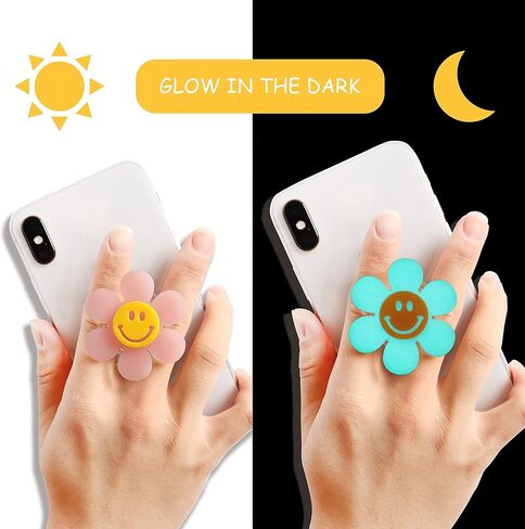 قبضة الهاتف المحمول المبتسم المغناطيسي المبتسم: قبضة قابلة للتبديل وقابلة للطي للهواتف والأجهزة اللوحية (أبيض) in Kuwait