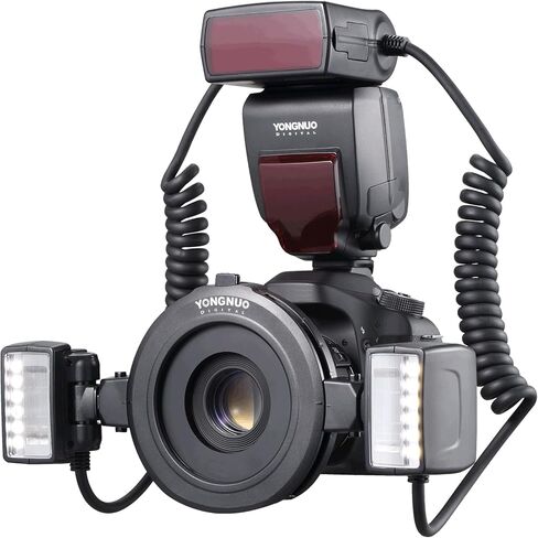 يونغنو YN24EX S ماكرو فلاش سبيدلايت، GN18 TTL مع 2 رأس فلاش 7 حلقات محول، لكاميرات سوني a6600 a6500 a6400 a7R4 a7R3 a7S3 a7S3 in Saudi Arabia
