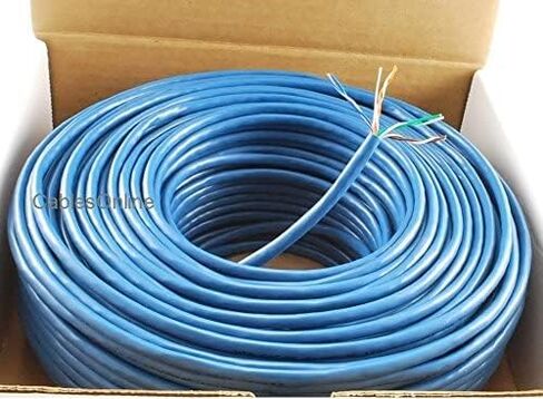 CablesOnline 250ft CAT5e 100% Pure Copper RJ45 350mhz UTP Solid Blue Ethernet Cable Spool (U-B250B) in Saudi Arabia