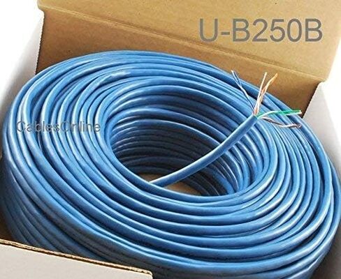 CablesOnline 250ft CAT5e 100% Pure Copper RJ45 350mhz UTP Solid Blue Ethernet Cable Spool (U-B250B) in Saudi Arabia