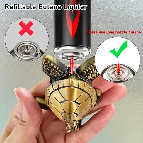 Turtle Torch Wighter - Flame Soft Flame ، Butane القابل للتعديل القابل للتعديل ، والتصميم اللطيف للسلحف in Kuwait