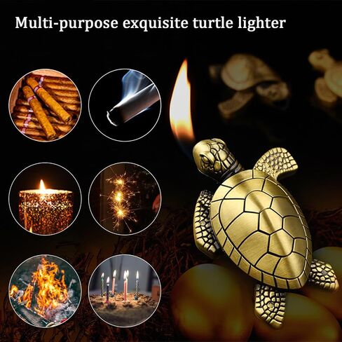 Turtle Torch Wighter - Flame Soft Flame ، Butane القابل للتعديل القابل للتعديل ، والتصميم اللطيف للسلحف in Kuwait