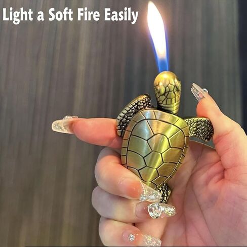 Turtle Torch Wighter - Flame Soft Flame ، Butane القابل للتعديل القابل للتعديل ، والتصميم اللطيف للسلحف in Kuwait