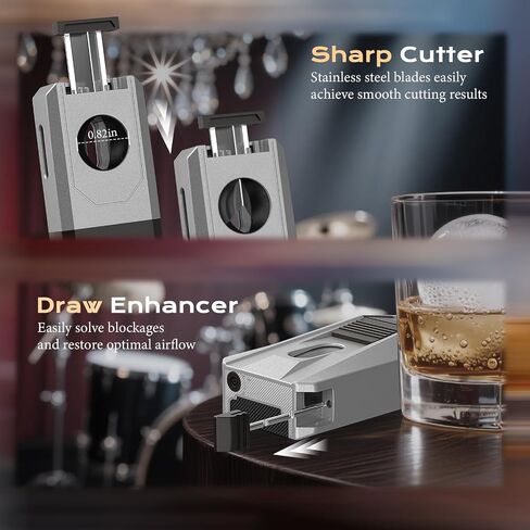 Torch Lighter with Cutter, Holder, Draw Enhancer Tool, Dual Jet Flame, Refillable Butane Torch Lighter, Windproof Lighters for Men with a Gift Box, Butane Lighter for Candles, Travel (Without Butane) in Saudi Arabia
