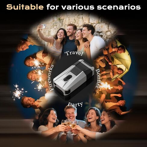 Torch Lighter with Cutter, Holder, Draw Enhancer Tool, Dual Jet Flame, Refillable Butane Torch Lighter, Windproof Lighters for Men with a Gift Box, Butane Lighter for Candles, Travel (Without Butane) in Saudi Arabia