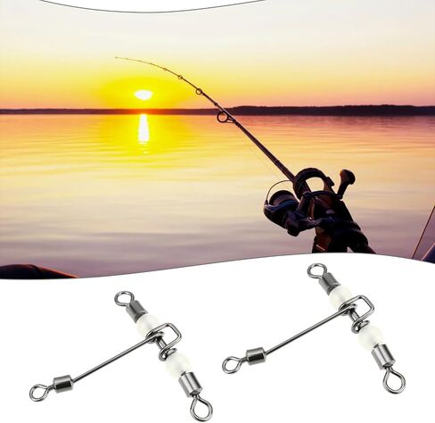 20pcs Heavy Duty 3 Way Fishing Swivels Luminous Triple T-Barrel Cross Line Swivels with Pear Beads for Saltwater Freshwater Tackle in Saudi Arabia