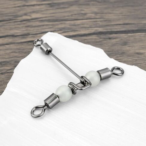20pcs Heavy Duty 3 Way Fishing Swivels Luminous Triple T-Barrel Cross Line Swivels with Pear Beads for Saltwater Freshwater Tackle in Saudi Arabia