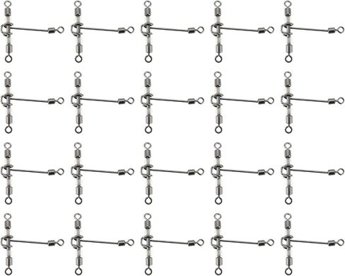 20pcs Heavy Duty 3 Way Fishing Swivels Luminous Triple T-Barrel Cross Line Swivels with Pear Beads for Saltwater Freshwater Tackle in Saudi Arabia