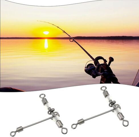 20pcs Heavy Duty 3 Way Fishing Swivels Luminous Triple T-Barrel Cross Line Swivels with Pear Beads for Saltwater Freshwater Tackle in Saudi Arabia