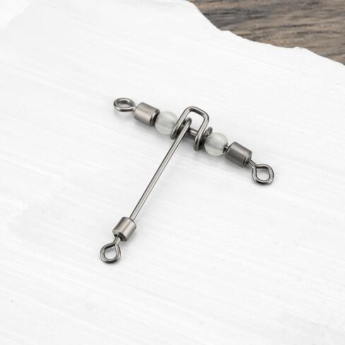 20pcs Heavy Duty 3 Way Fishing Swivels Luminous Triple T-Barrel Cross Line Swivels with Pear Beads for Saltwater Freshwater Tackle in Saudi Arabia