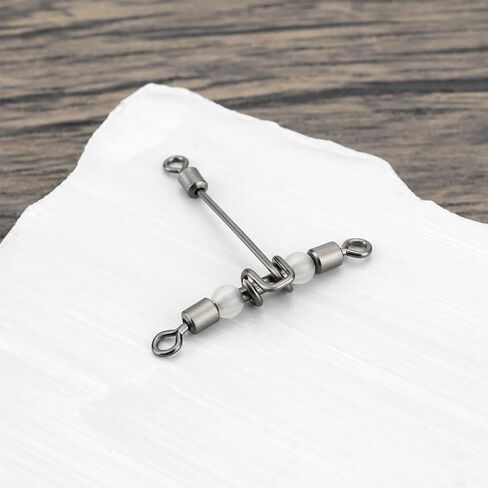 20pcs Heavy Duty 3 Way Fishing Swivels Luminous Triple T-Barrel Cross Line Swivels with Pear Beads for Saltwater Freshwater Tackle in Saudi Arabia