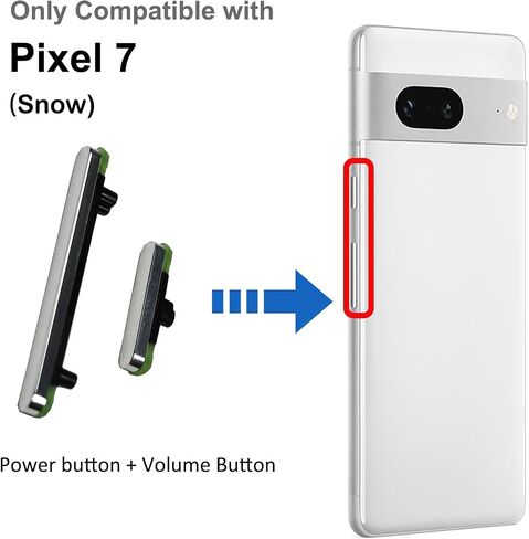 Power On Off Volume Button Key Replacement for Pixel 7 Repair Part, with Toolkit (Snow) in Saudi Arabia