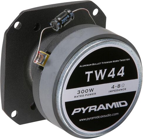 Pyramid 1" Audio Car Tweeter Speaker - Aluminum Die-Cast Frame, 300 Watt Peak, 2k-20kHz Frequency Response, 4 to 8 Ohm, Heavy Duty 30 oz. Magnet Structure - 1 Tweeter - Pyramid TW44, Black, One Size in Saudi Arabia