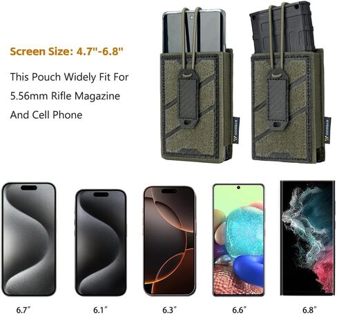 IDOGEAR CATICAL POUCH POUCH لـ 6.7 هواتف ، حزمة الخصر المتوافقة مع MOLLE ، 500D NYLON EDC الحافظة الخارجية تناسب iPhone/Samsung in Kuwait