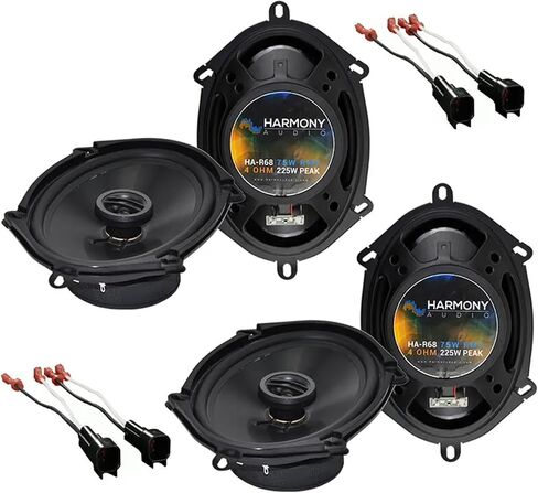 Harmony Audio -R68 Compatible with Ford F-250/350/450/550/650/750 1999-2004 Car Stereo Rhythm Series 5x7 6x8 Replacement 225W Speakers and HA-725600 Speaker Replacement Harnesss in Saudi Arabia