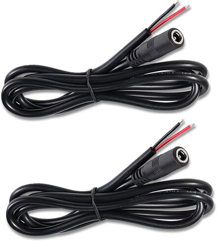 2 pcs 3ft 16awg 5.5mm x 2.5mm dc power colls cord ، موصل مقبس أنثى DC ، موصل برميل لكاميرا أمان CCTV ، محول 12V 24V 36V in Saudi Arabia