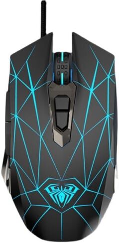Mechnical E-Sports Gaming Gaming Mouse- USB 7 أزرار قابلة للبرمجة مع 2400 ضوء توصيل DPI-Wired Connection (أسود) in Saudi Arabia