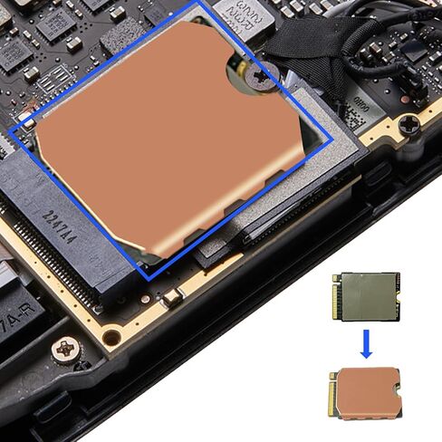 Copper Heathink ، M.2 SSD 2230 Kit ، تبديد حرارة سطح السفينة البخاري ، محلول تبريد تصميم الحافة ، متوافق مع SabrentRocket 2230 و ROG Ally in Kuwait