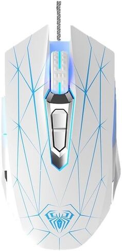 Mechnical E-Sports Gaming Gaming Mouse- USB 7 أزرار قابلة للبرمجة مع 2400 ضوء توصيل DPI-Wired Connection (أسود) in Kuwait
