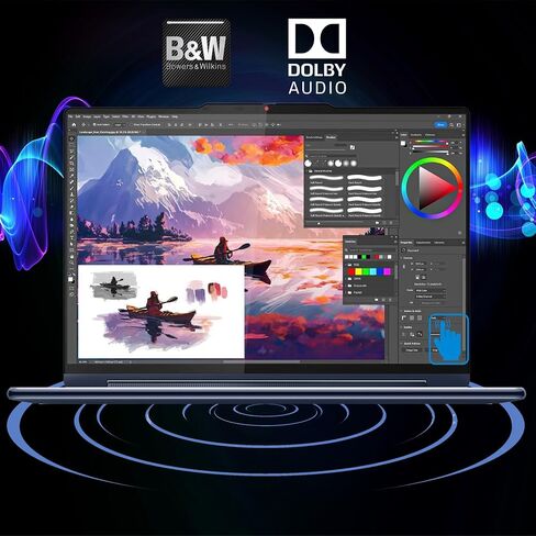 Lenovo Yoga 9 2-in-1 Laptop 14" 2.8K OLED 120Hz Touch (100% DCI-P3) Intel 16-core Ultra 7 155H (Up to 11 Tops) 16GB RAM 1TB SSD B&W w/Pen for Creator Business Professional Win11 ICP Hub w/Copilot AI in Saudi Arabia