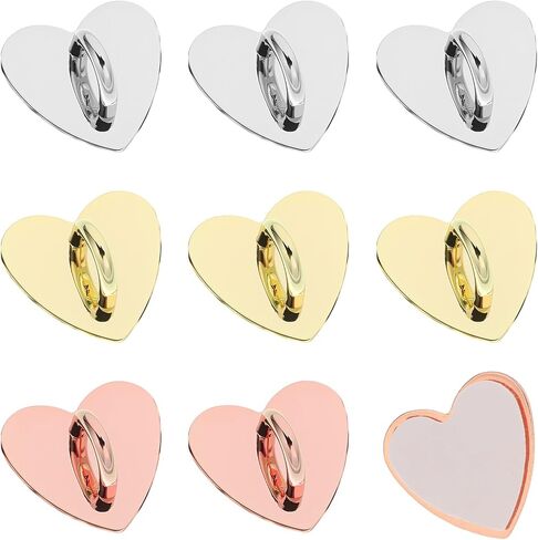 8 Pcs Cell Phone Finger Ring Heart Charm Hook Finger Rings, Phone Charm Hook, Adhesive Metal Phones Finger Grip Hook, 4 Colors in Saudi Arabia