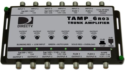 Skyvov TAMP6T12 Directv D2 Advantage, 6 Coax Amp Adj. Output, 12 Volt Psu, Black, Solid State, RCA, Satellite Amplifier, Trunk Amp in Saudi Arabia