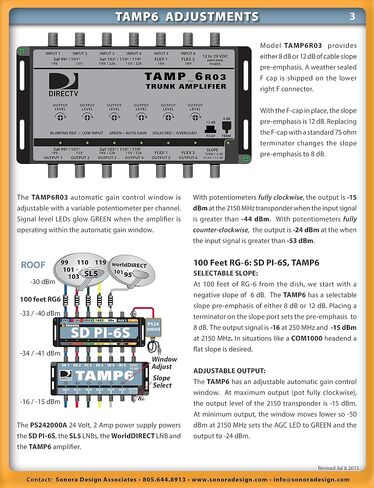 Skyvov TAMP6T12 Directv D2 Advantage, 6 Coax Amp Adj. Output, 12 Volt Psu, Black, Solid State, RCA, Satellite Amplifier, Trunk Amp in Saudi Arabia